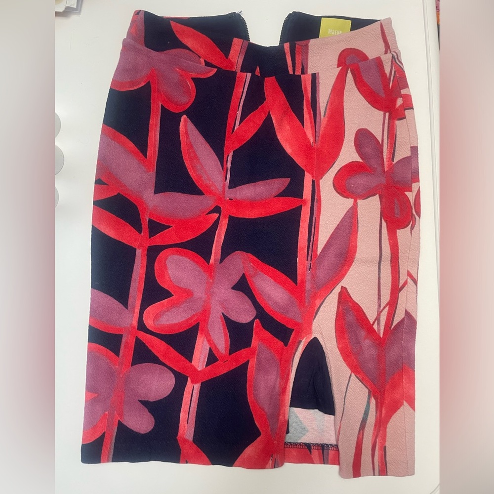 Maeve Anthropologie floral midi stretch pencil skirt size small